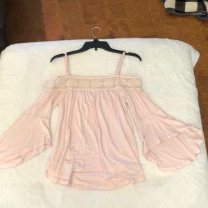 off the shoulder/ strapped flowy blouse